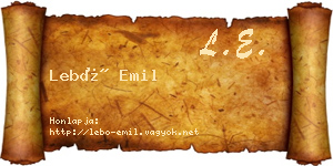 Lebó Emil névjegykártya